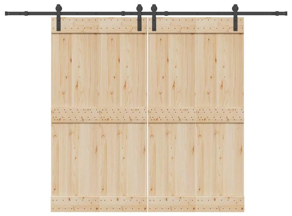 vidaXL Kit de ferragens para porta deslizante 305 cm aço preto