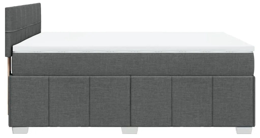 Cama com molas/colchão 160x200 cm tecido cinzento-escuro