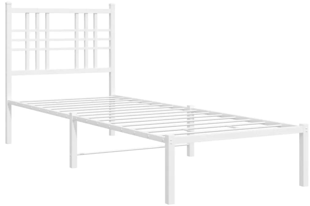 Estrutura de cama com cabeceira 80x200 cm metal branco