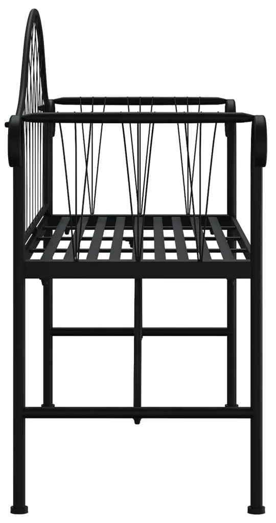 Banco de jardim de 2 lugares 128 cm aço preto