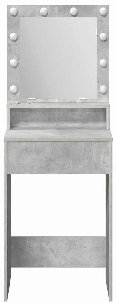Mesa de Maquilhagem com Luzes LED em Cinzento Betão 50x41x135 cm