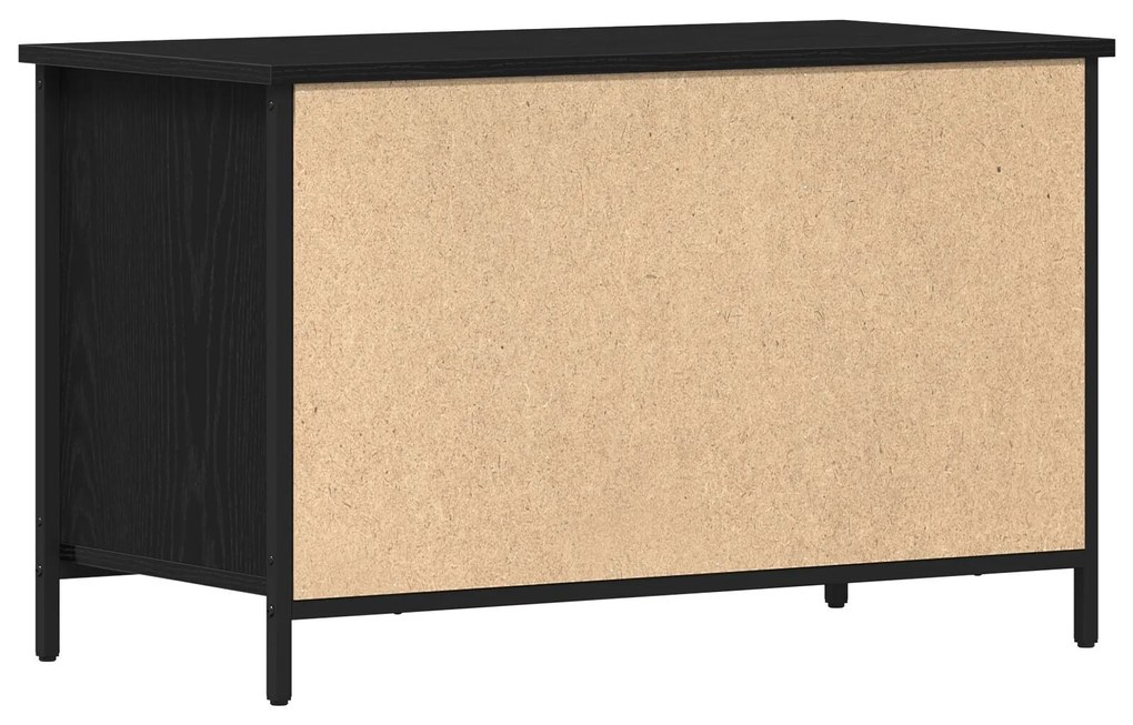 Armário para TV vidaXL Preto Carvalho 80x40x50 cm Madeira de Engenhari