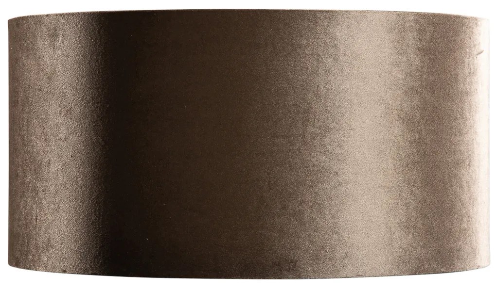 Abajur de Veludo Castanho com Interior Dourado 50/50/25