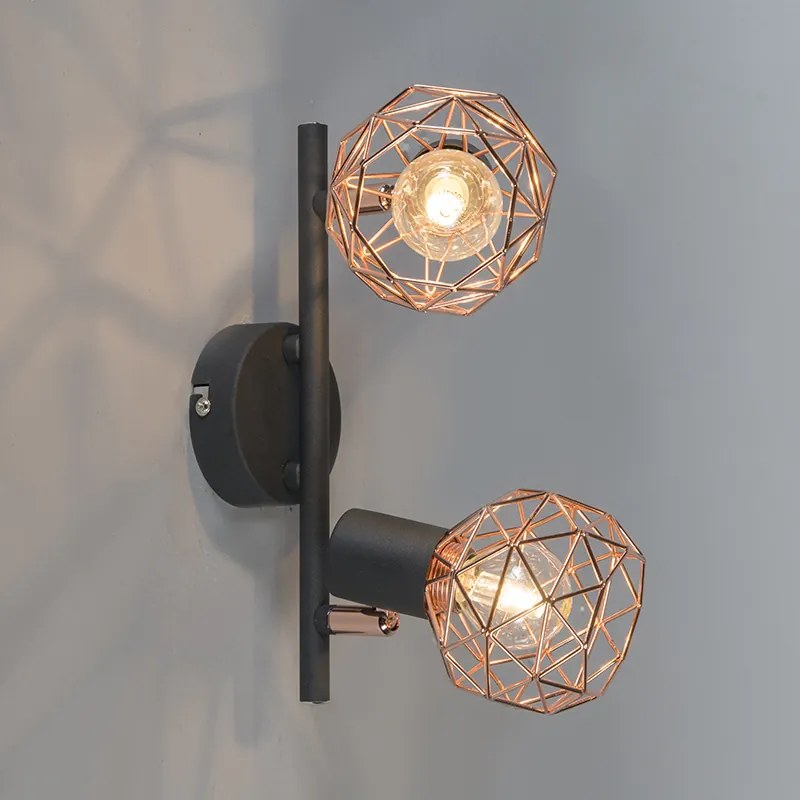 Projetores modernos pretos com cobre 2-luzes - Mesh Design,Moderno