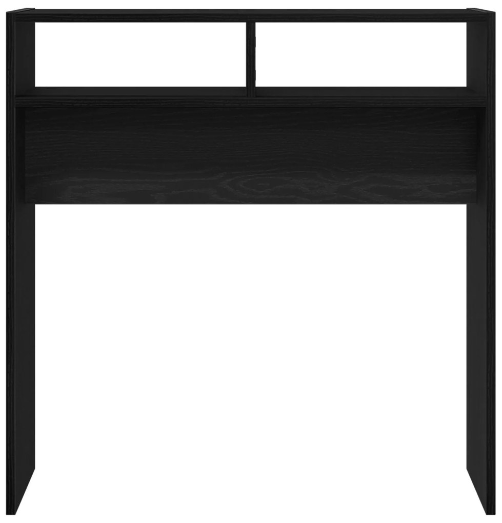 Mesa Console de Carvalho Preto - 78x30x80 cm - Feita de Madeira Engenh