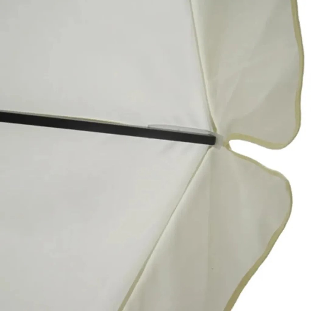Guarda-sol de jardim em alumínio com base portátil branco