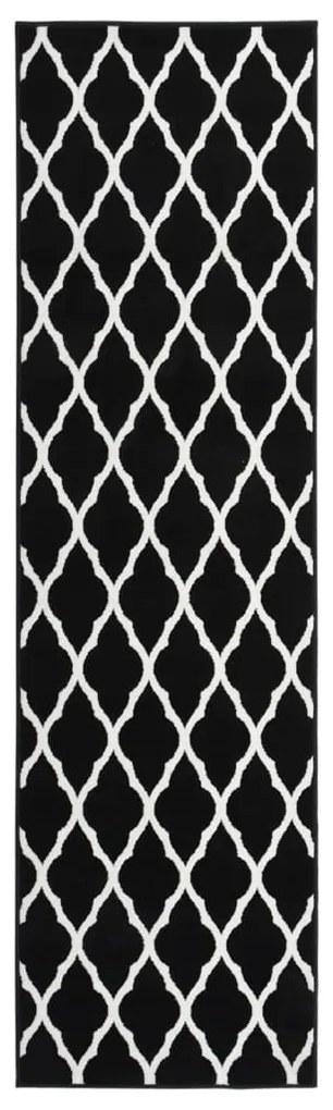 vidaXL Passadeira 60x200 cm polipropileno preto e branco