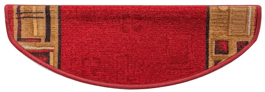 Tapetes de escadas adesivos 10 pcs 65x21x4 cm vermelho