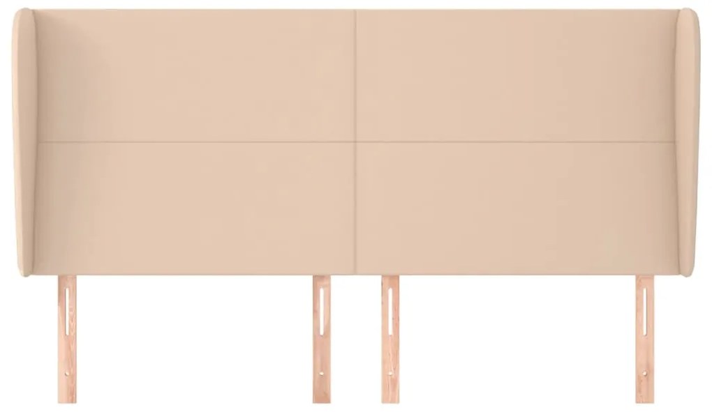 Cabeceira cama c/ abas couro artif. 183x23x118/128cm cappuccino