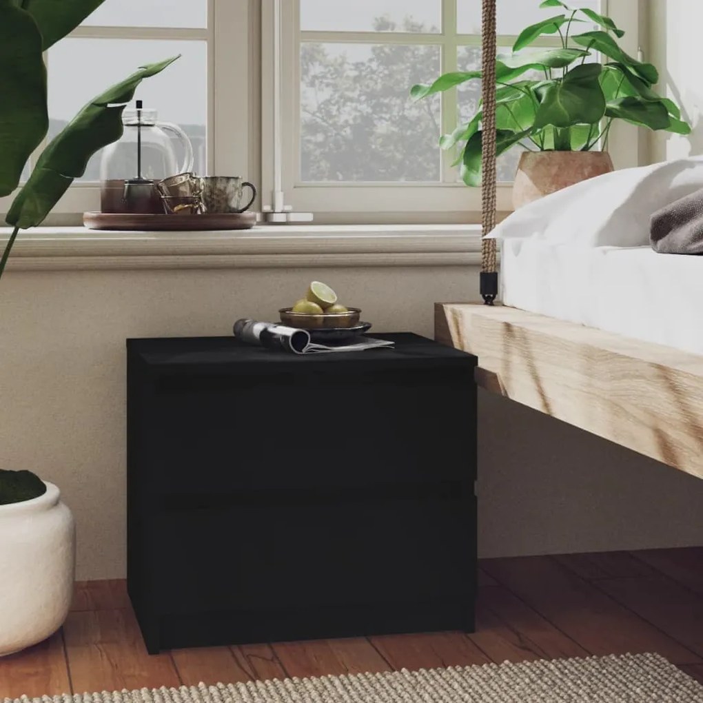 806195 vidaXL Mesa de cabeceira 50x39x43,5 cm contraplacado preto