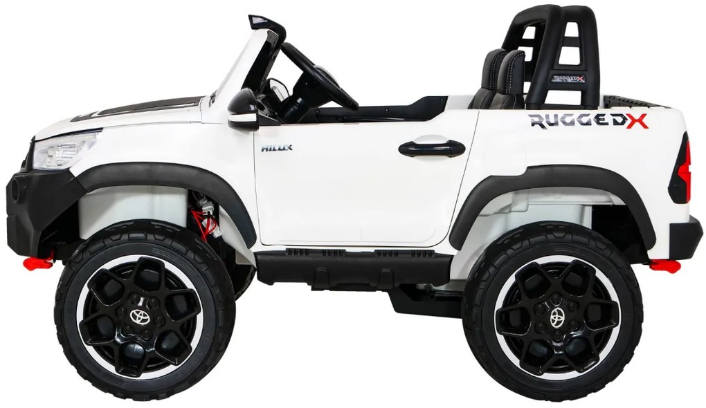 Carro elétrico para Crianças Toyota Hilux 12V, 4x4 Rodas Espuma EVA, Assento couro ecológico Branca