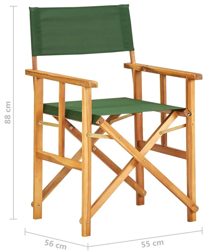 Cadeiras de realizador 2 pcs madeira de acácia maciça verde