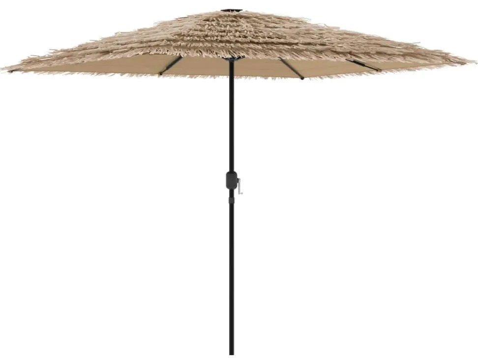 Guarda-sol de jardim com poste de aço 248x248x248 cm castanho