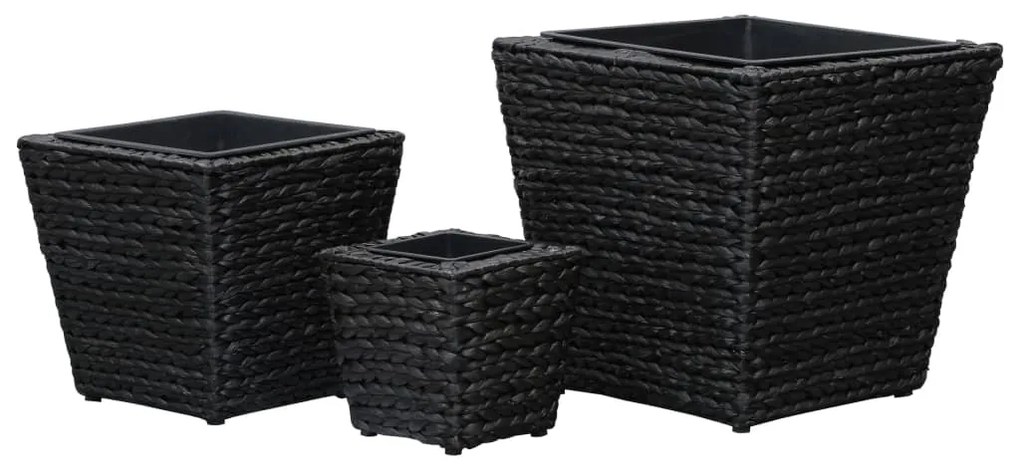 Vasos/floreiras 3 pcs jacinto de água preto
