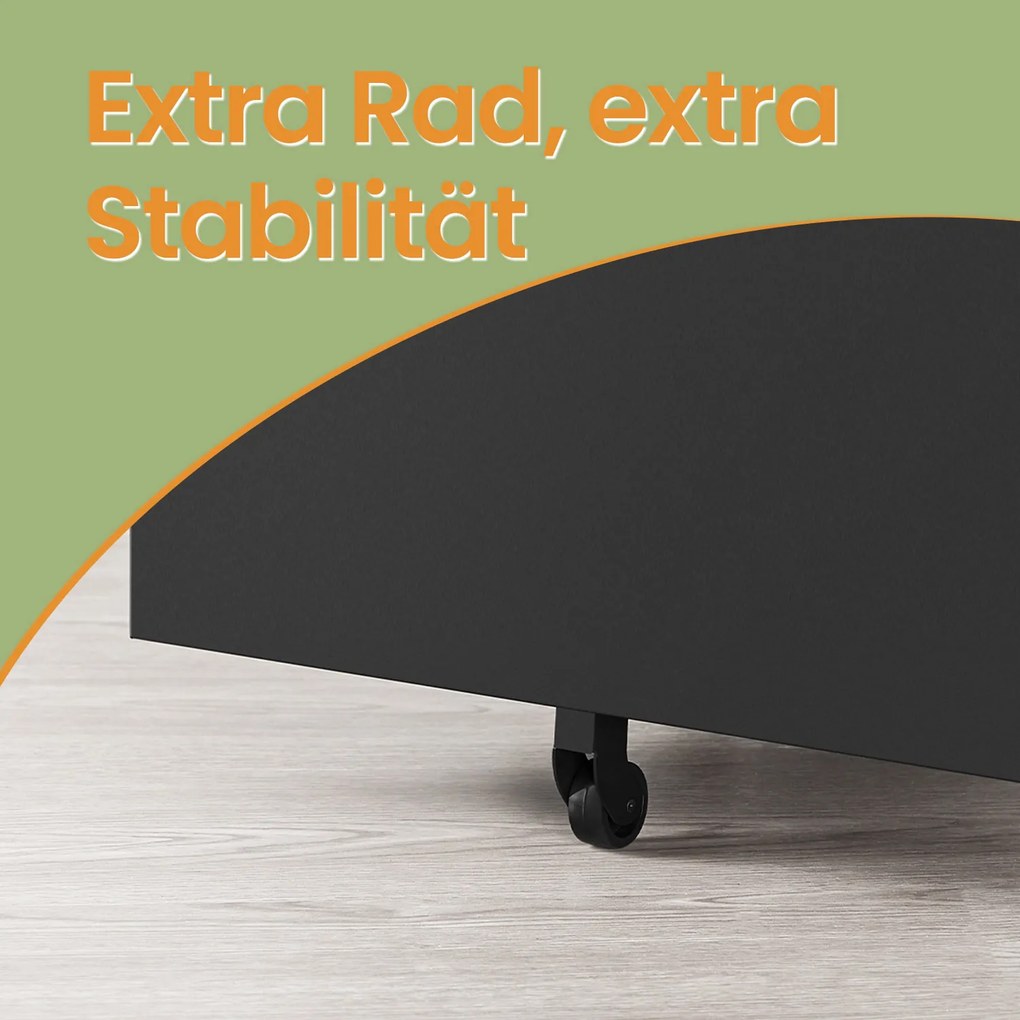 Bloco gavetas escritório com rodas e 4 gavetas 45 x 39 x 55 cm (P x L x A) Preto