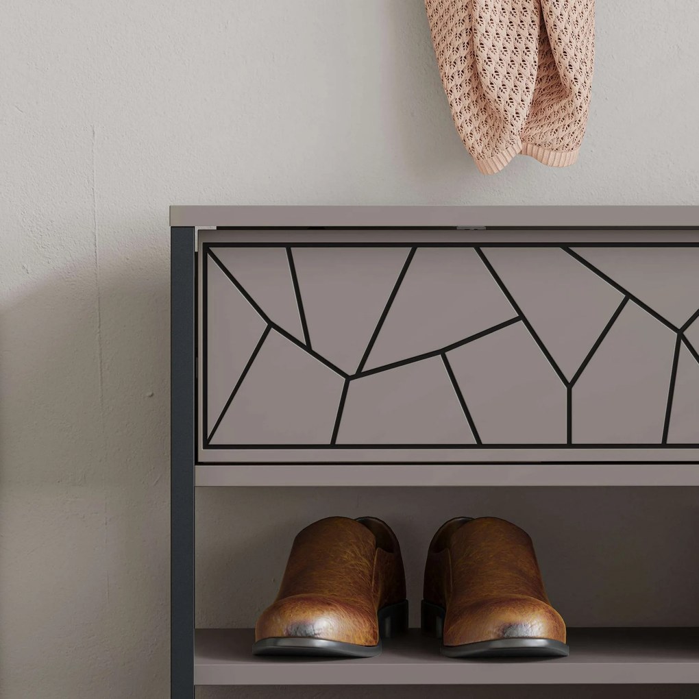 Hall Stand Berlin BA – Walnut Cream – 120x200x35 cm