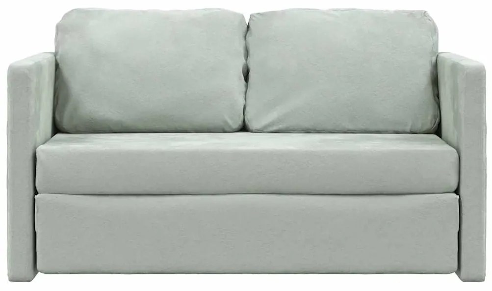 Sofá-cama sem pés 122x204x55 cm veludo cinzento-claro
