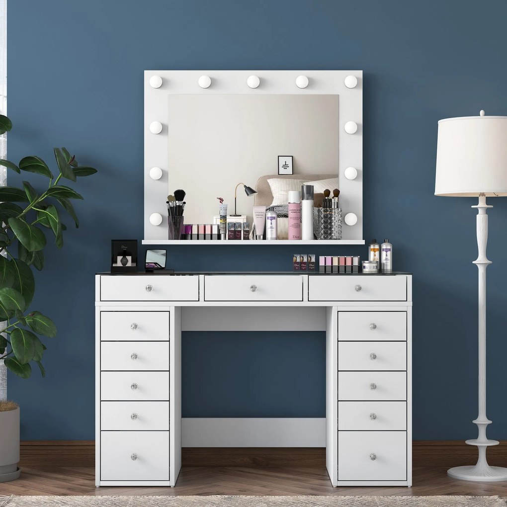 Mesa de Maquilhagem BJ118 – Branco – 120x79,8x44,5 cm