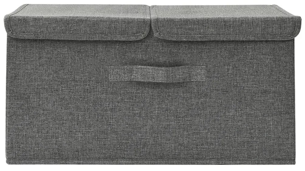 Caixa de arrumação 50x30x25 cm tecido antracite