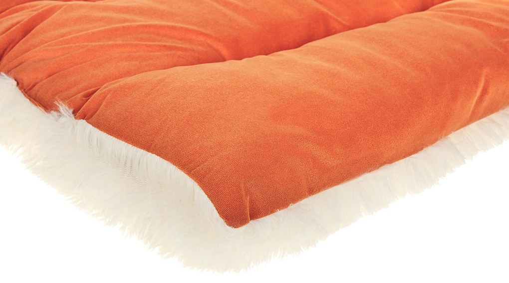 Cama para animal de estimação em veludo laranja 70 x 55 cm ERGANI Beliani