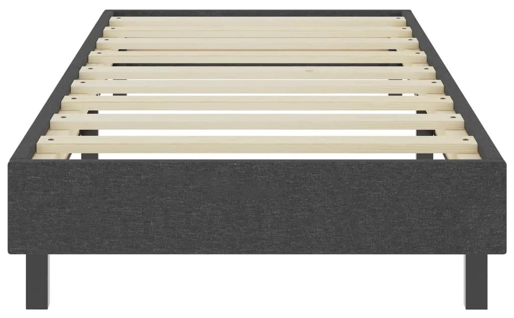 Cama boxspring 80x200 cm tecido cinzento-escuro