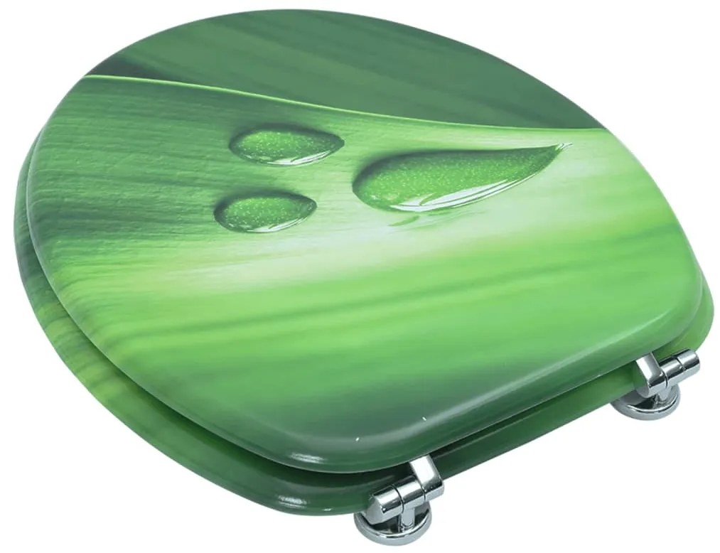 Assento sanita c/ tampa MDF design gotas de água verde