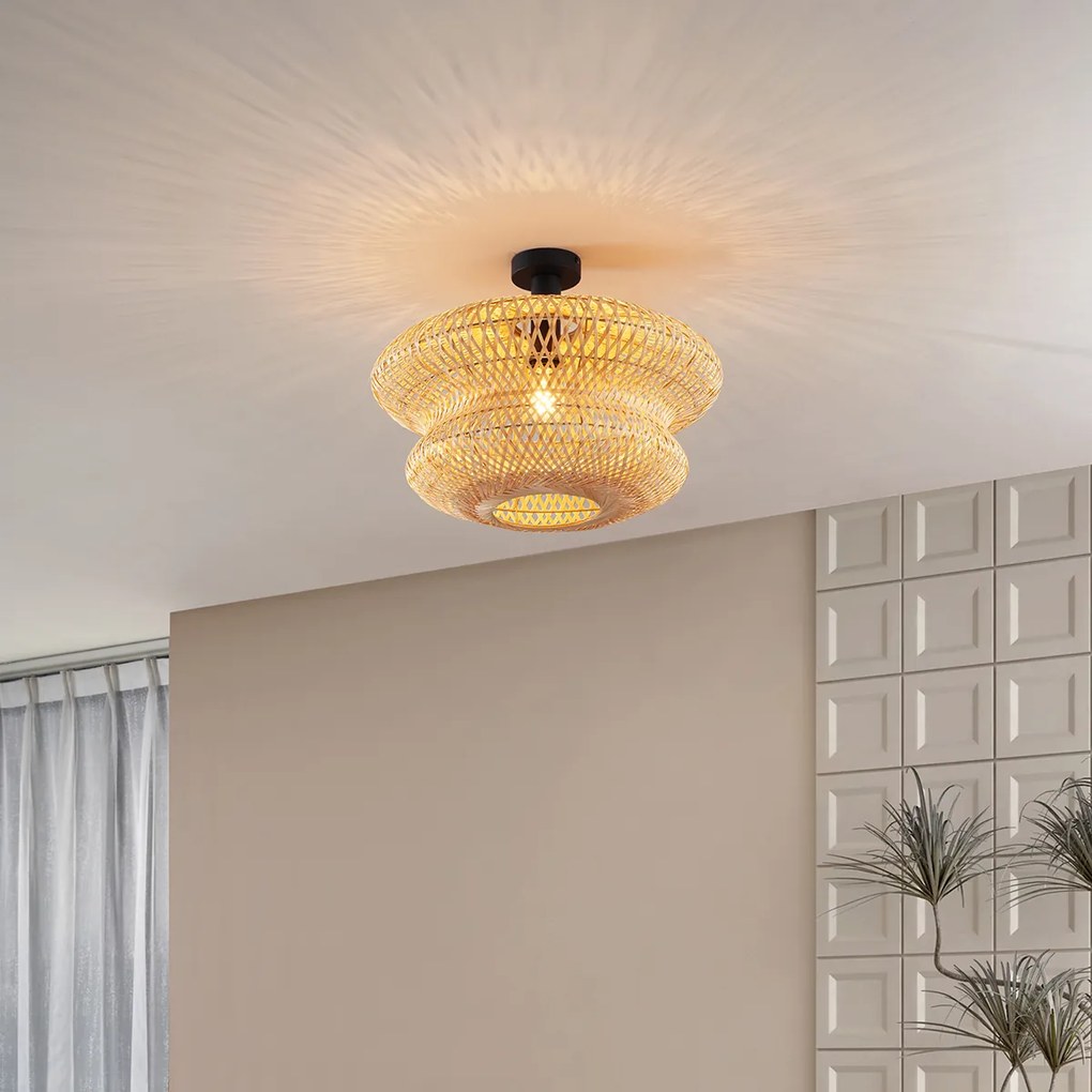 Candeeiro de Teto de Bambu Oriental - Ostrava Duplo