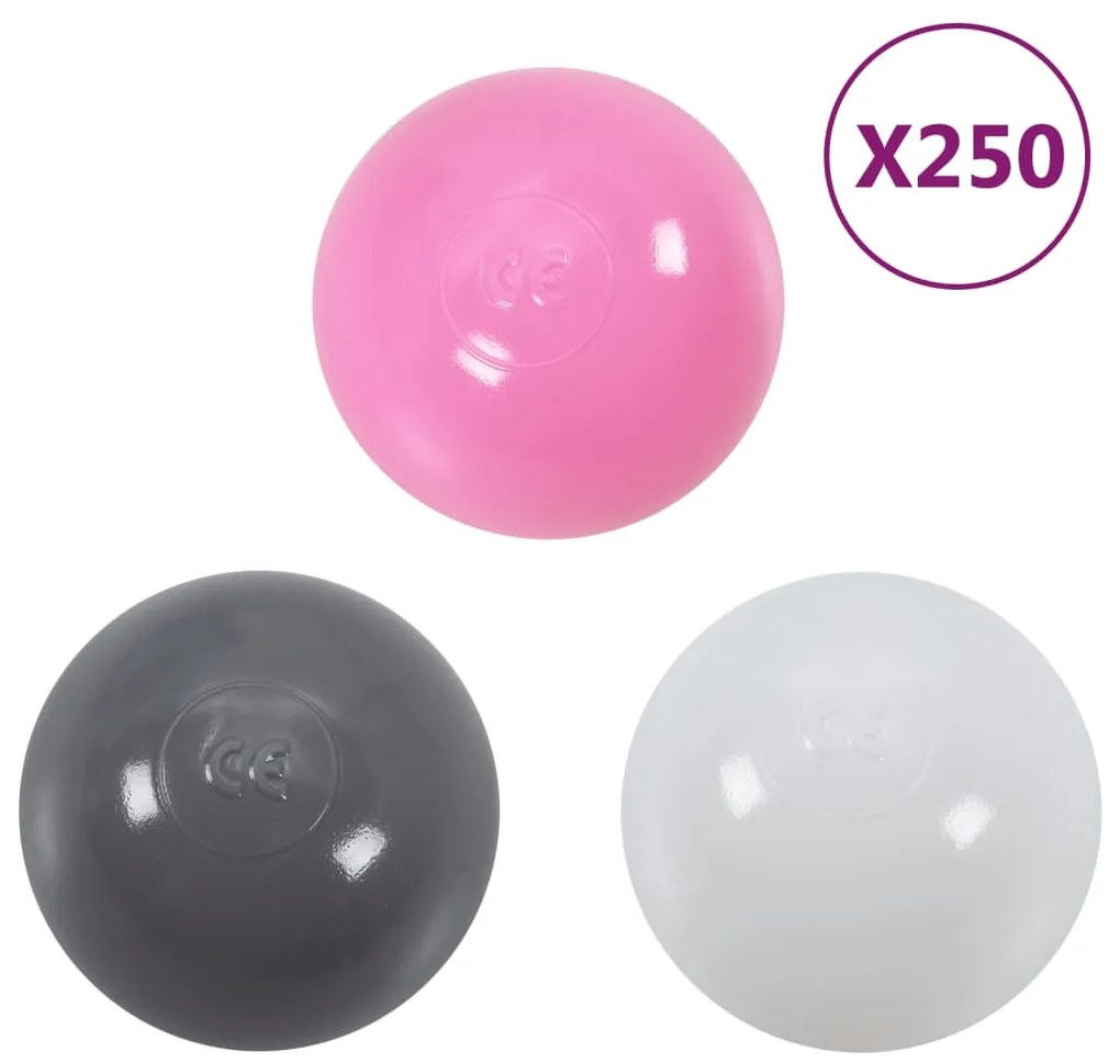 Tenda de brincar infantil com 250 bolas 102x102x82 cm rosa