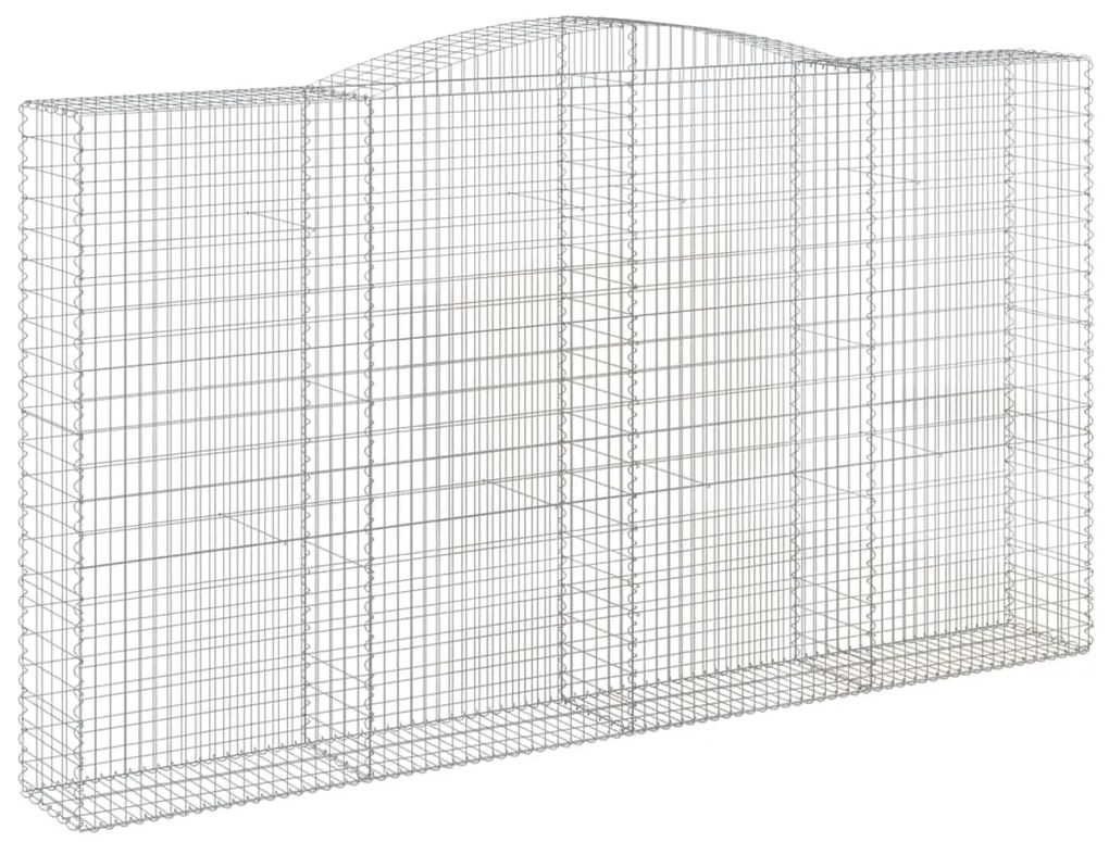 Cestos gabião arqueados 3pcs 400x50x220/240cm ferro galvanizado