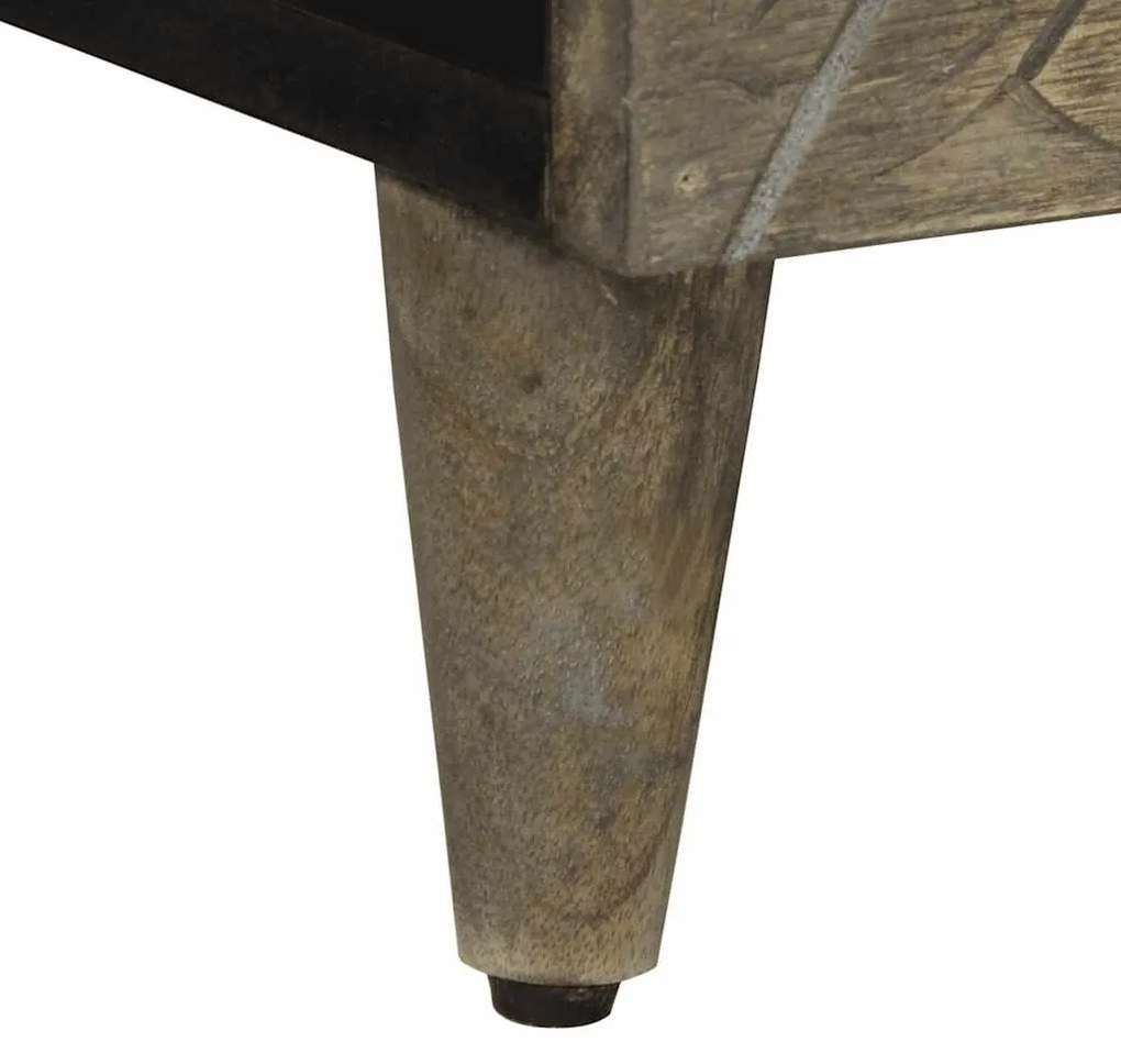 Mesa centro cinzento claro 80x50x40 cm madeira mangueira maciça