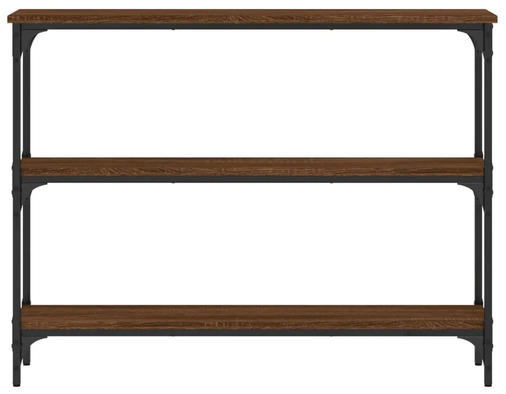 Mesa consola 100x22,5x75 cm derivados madeira carvalho castanho
