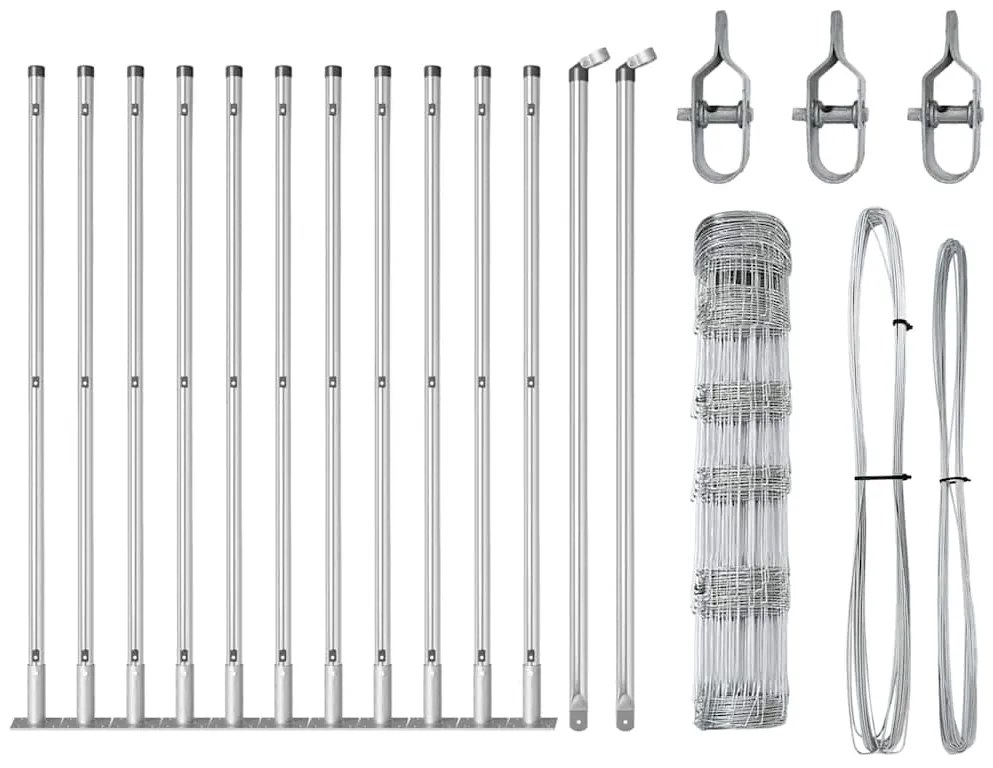 Cerca de Campo 0,8 x 25 m em Aço Galvanizado