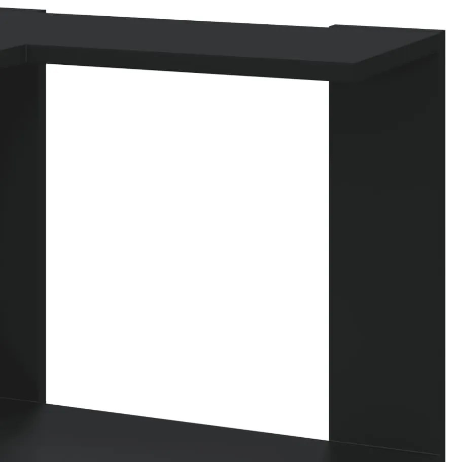 Estante canto 5 prateleiras 50x50x179 cm deriv. madeira preto