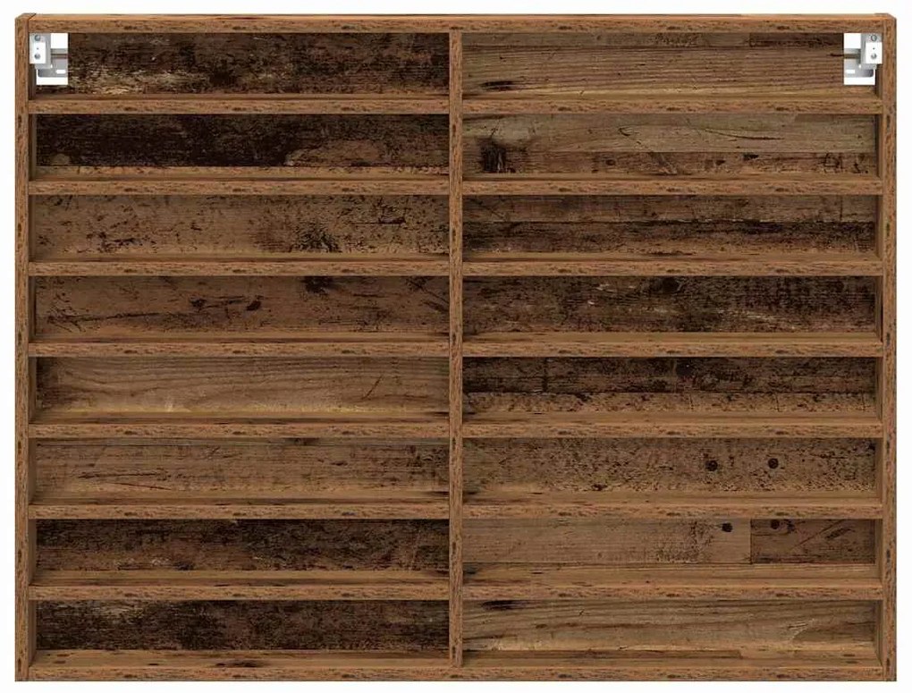 Armário Vitrine Madeira Velha 100x8,5x75 cm Madeira Engenheirada