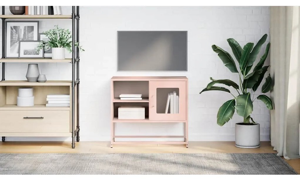 Móvel de TV 68x39x60,5 cm aço rosa