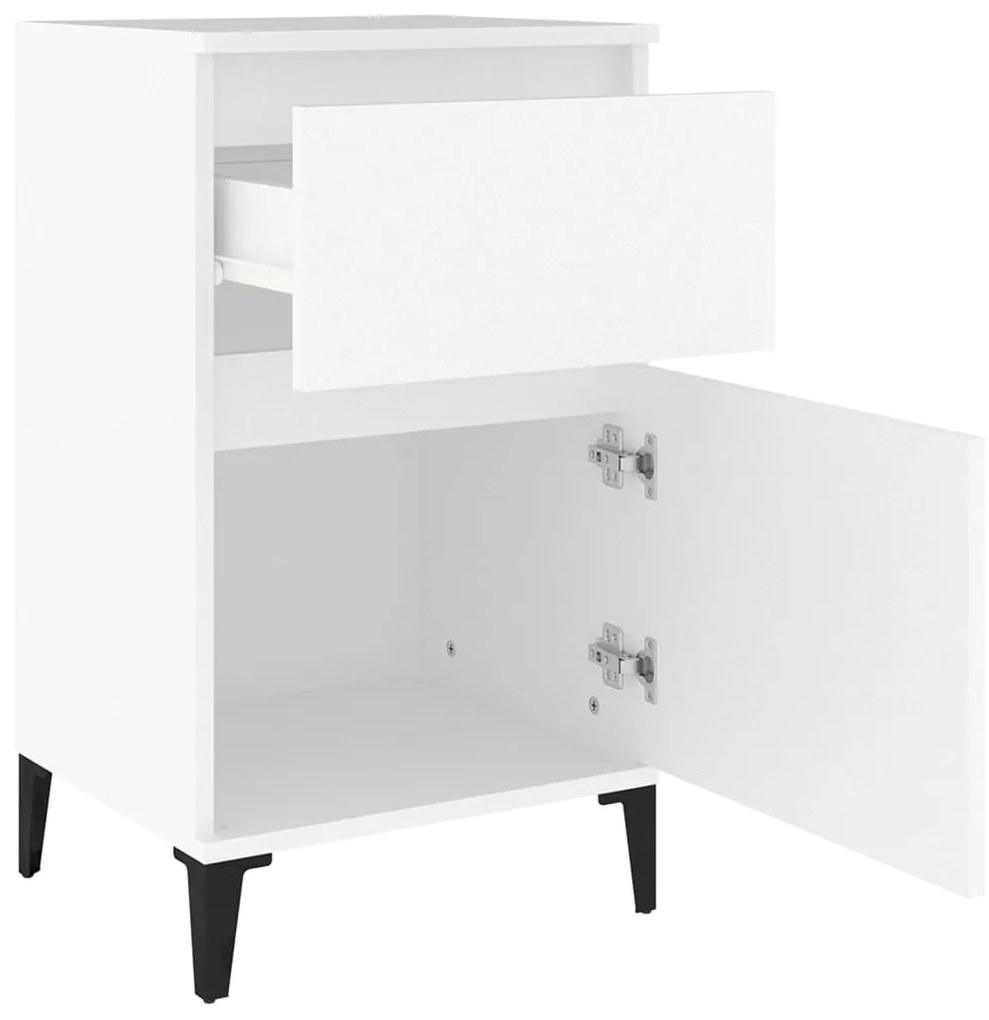 Mesas de cabeceira 2 pcs 40x35x70 cm branco