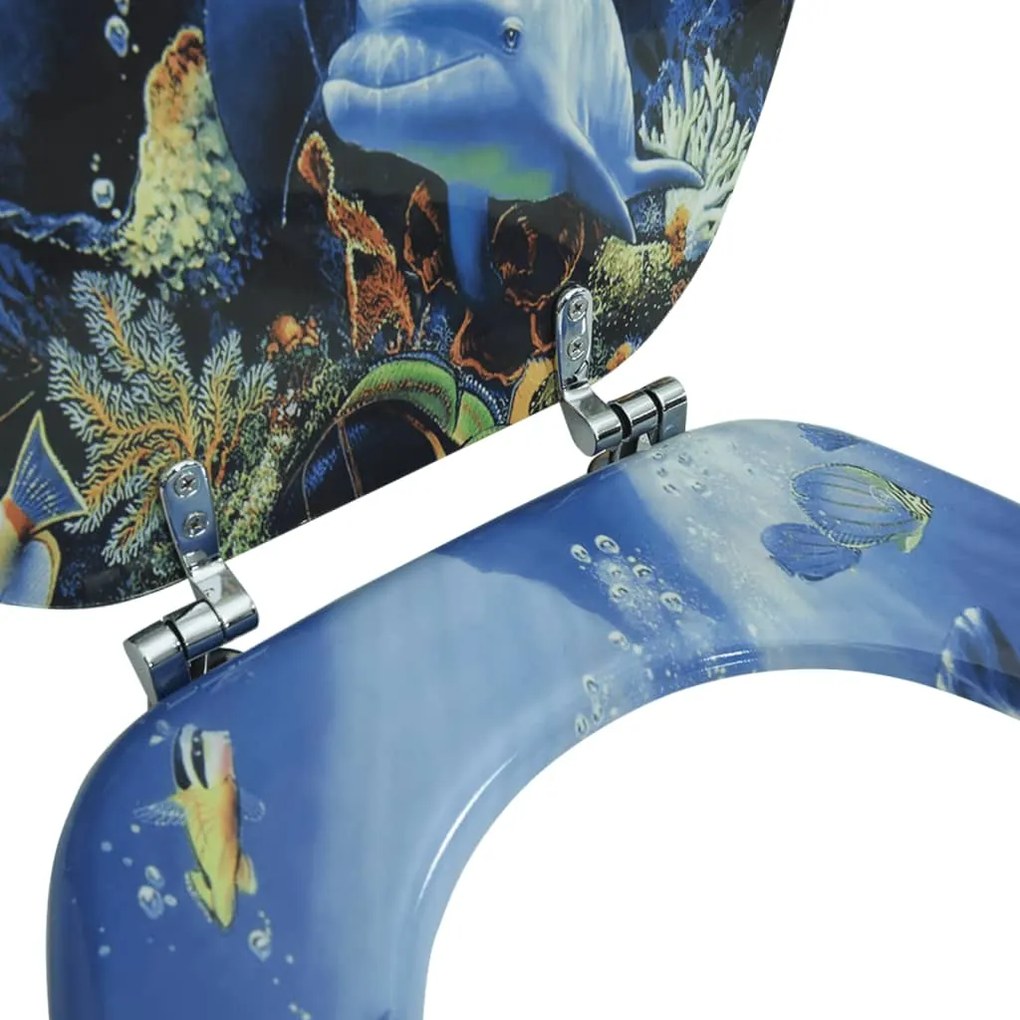 Assento de sanita com tampa MDF design golfinhos