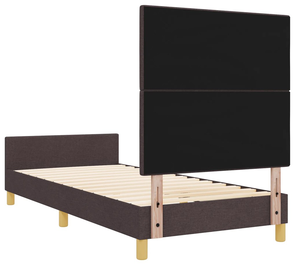 Cama vidaXL Marrom Escuro 90x200 cm em Tecido