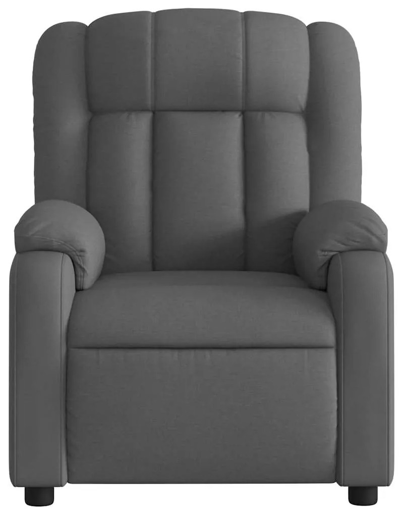 Poltrona de massagens reclinável tecido cinzento-escuro