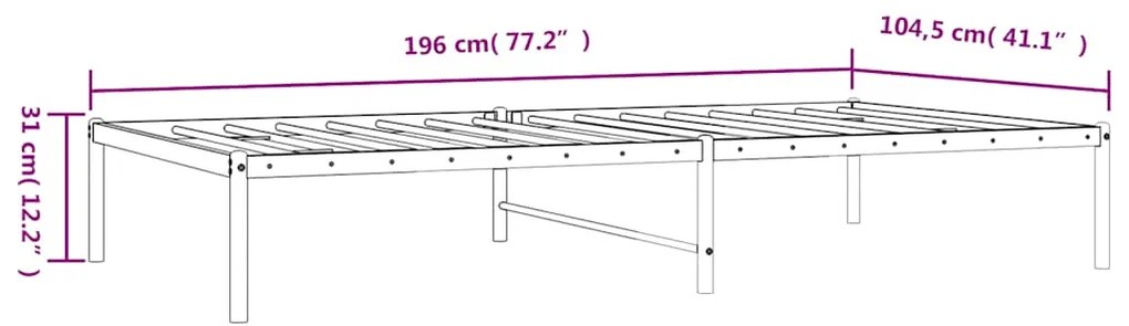 Estrutura de cama 100x190 cm metal preto