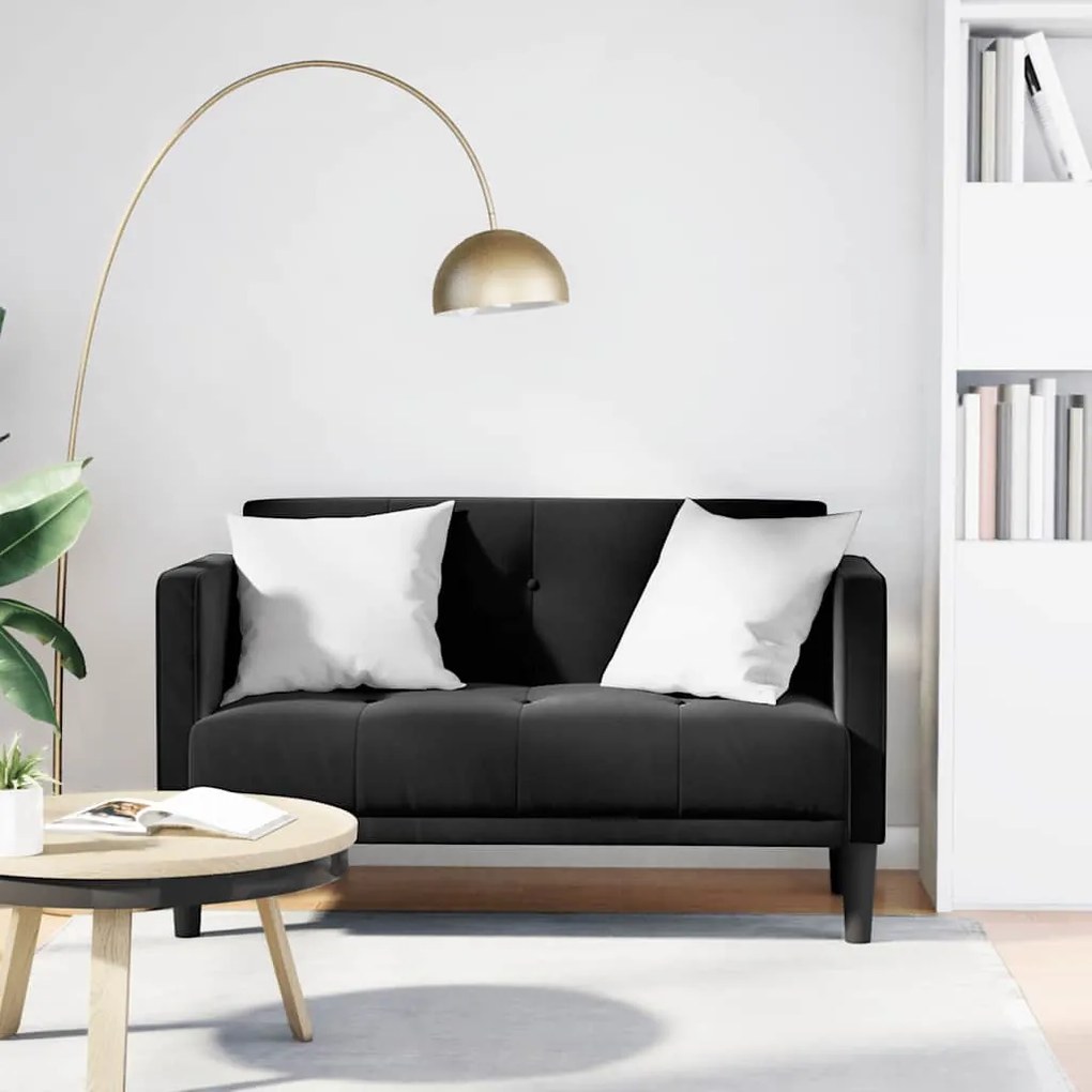 vidaXL Sofá-luvas 111 cm veludo preto