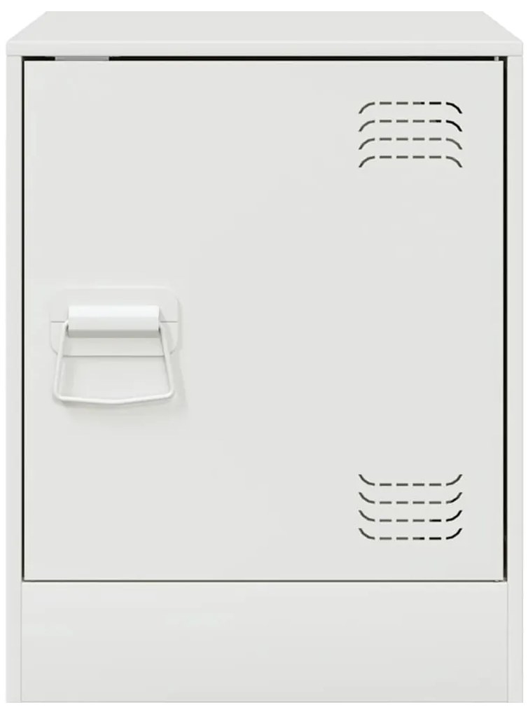 Mesas de cabeceira 2 pcs 34,5x39x44 cm aço branco