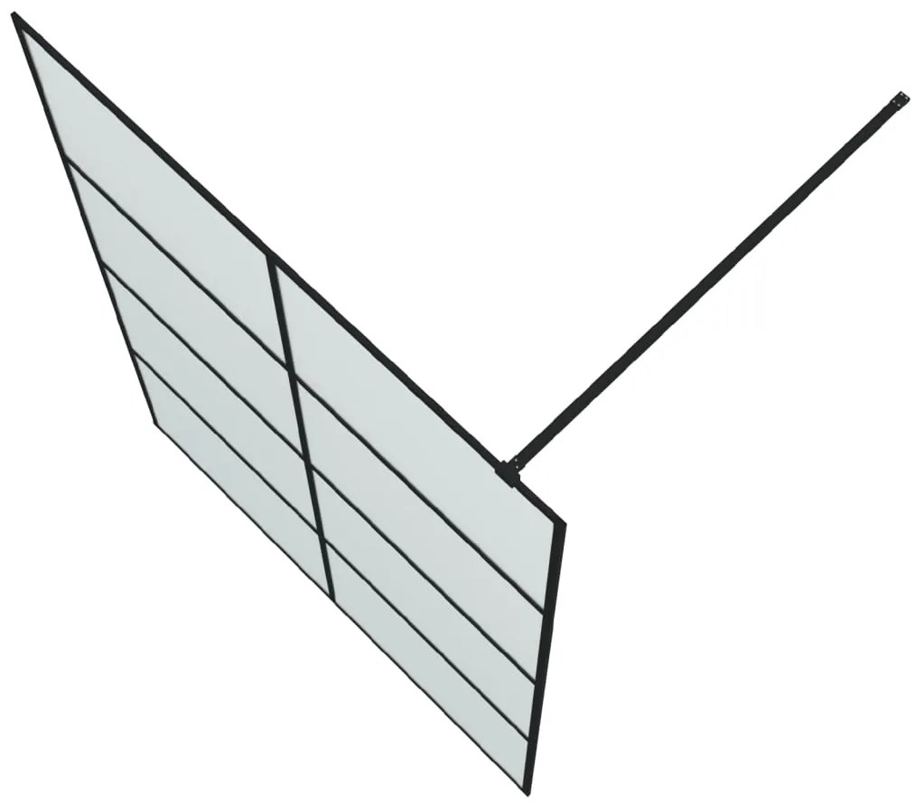 Divisória de chuveiro 140x195 cm vidro opaco ESG preto