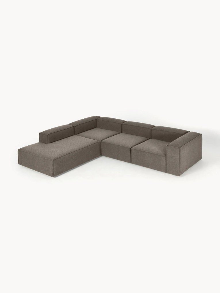 Sofá de canto modular em bouclé Lennon (4 lugares)
