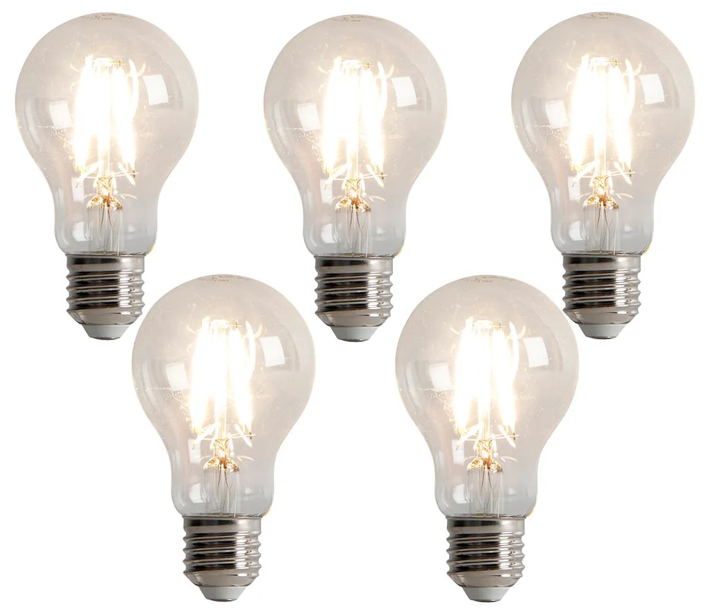 Conjunto de 5 lâmpadas LED dimerizáveis E27 3-níveis A60 5W 500lm 2700K