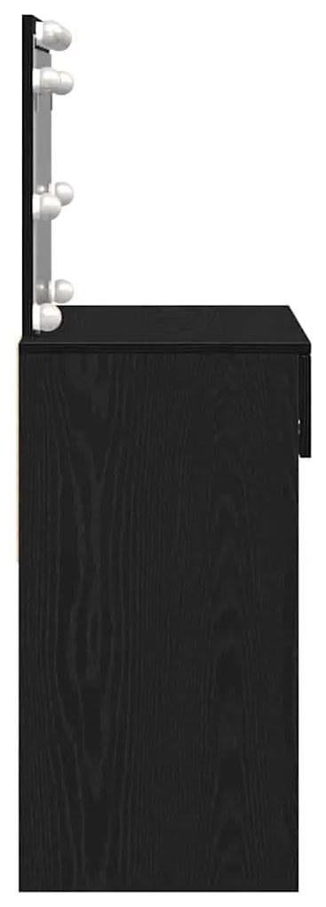 Toucador com LED Carvalho Preto 100x40x120 cm