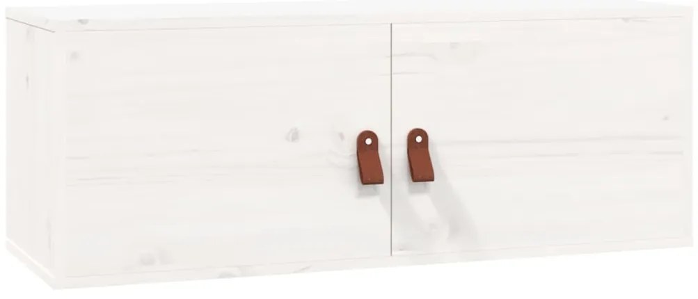 Armários de parede 2 pcs 80x30x30 cm pinho maciço branco