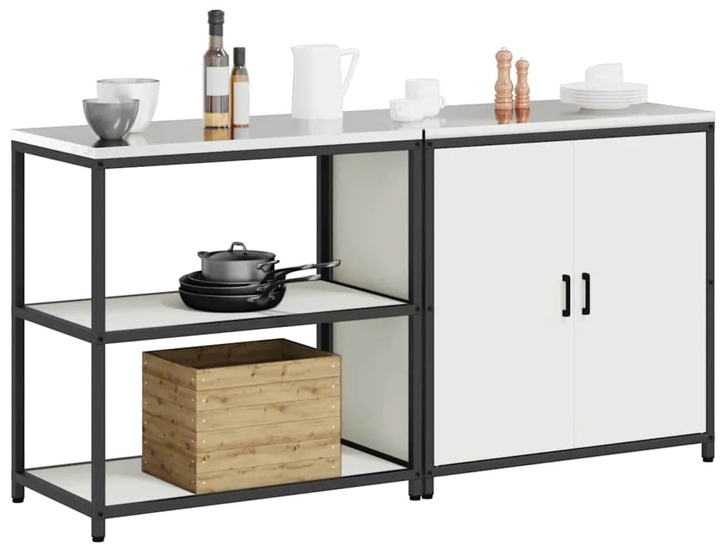 Conjunto de Armazenamento de Cozinha 2 pcs Branco