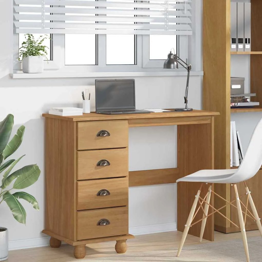 Mesa 'ASKIM'com Gavetas 95x40x75 cm Madeira Maciça de Pinus