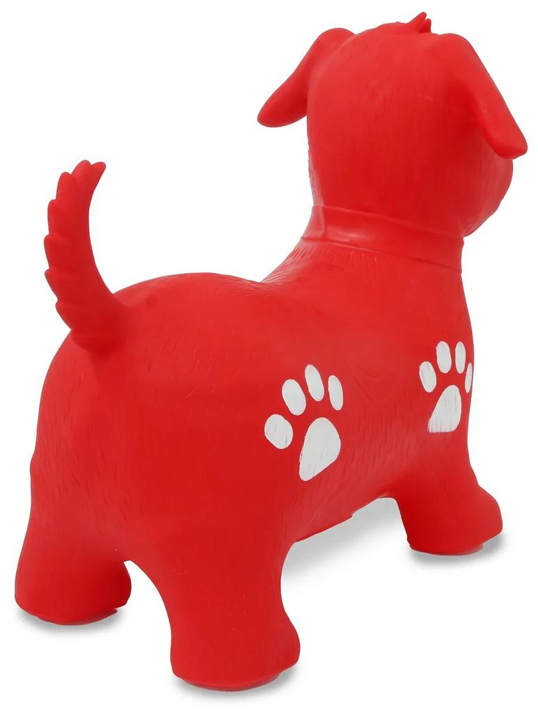 Cão vermelho insuflável Saltitante Infantil com bomba